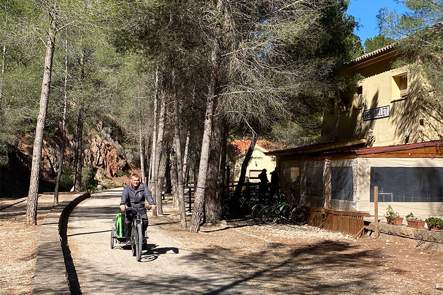 Viaducte Via Verda Ports de Beseit en bicicleta