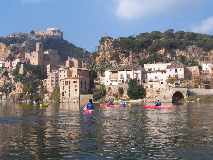 Grup de kayaks al riu Ebre — Beniemocions
